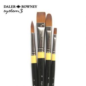 Black 401 System 3 Daler Rowney Acrylic Wallet Set Short Handle Black 401 System 3 Daler Rowney Acrylic Wallet Set Short Handle