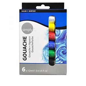 Daler Rowney Simply Gouache Set of 6 x 12 ml Tubes