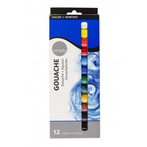 Daler Rowney Simply Gouache Set of 12 x 12 ml Tubes